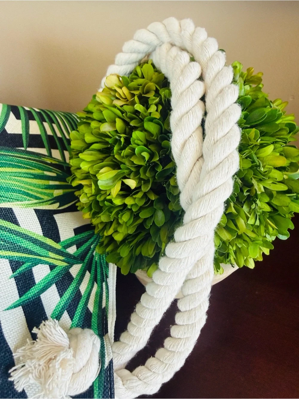 SPACIOUS 🌴💚TROPICAL💚🌴 ROPE HANDLE EXTRA LARGE BEACH TOTE BAG 🌟NEW🌟